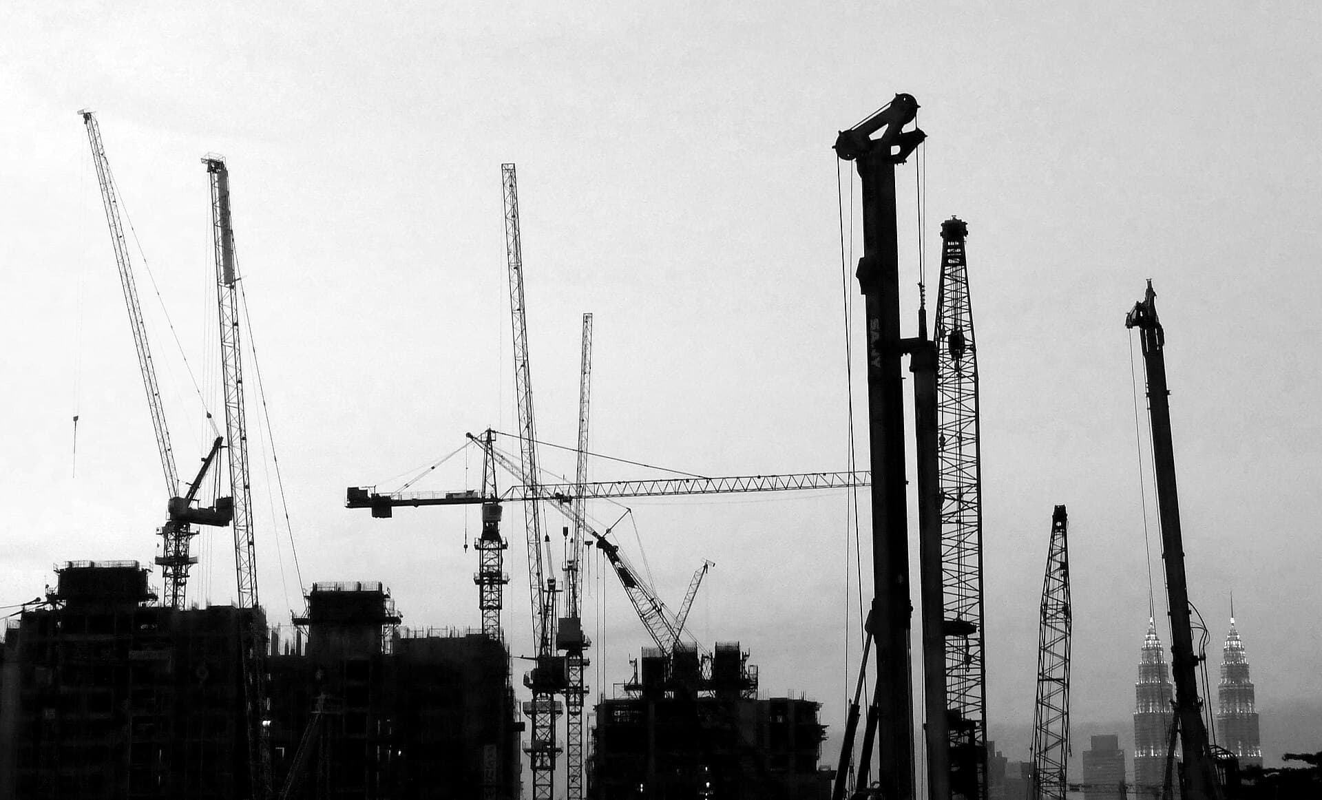 Buildings under construction in Kuala Lumpur.